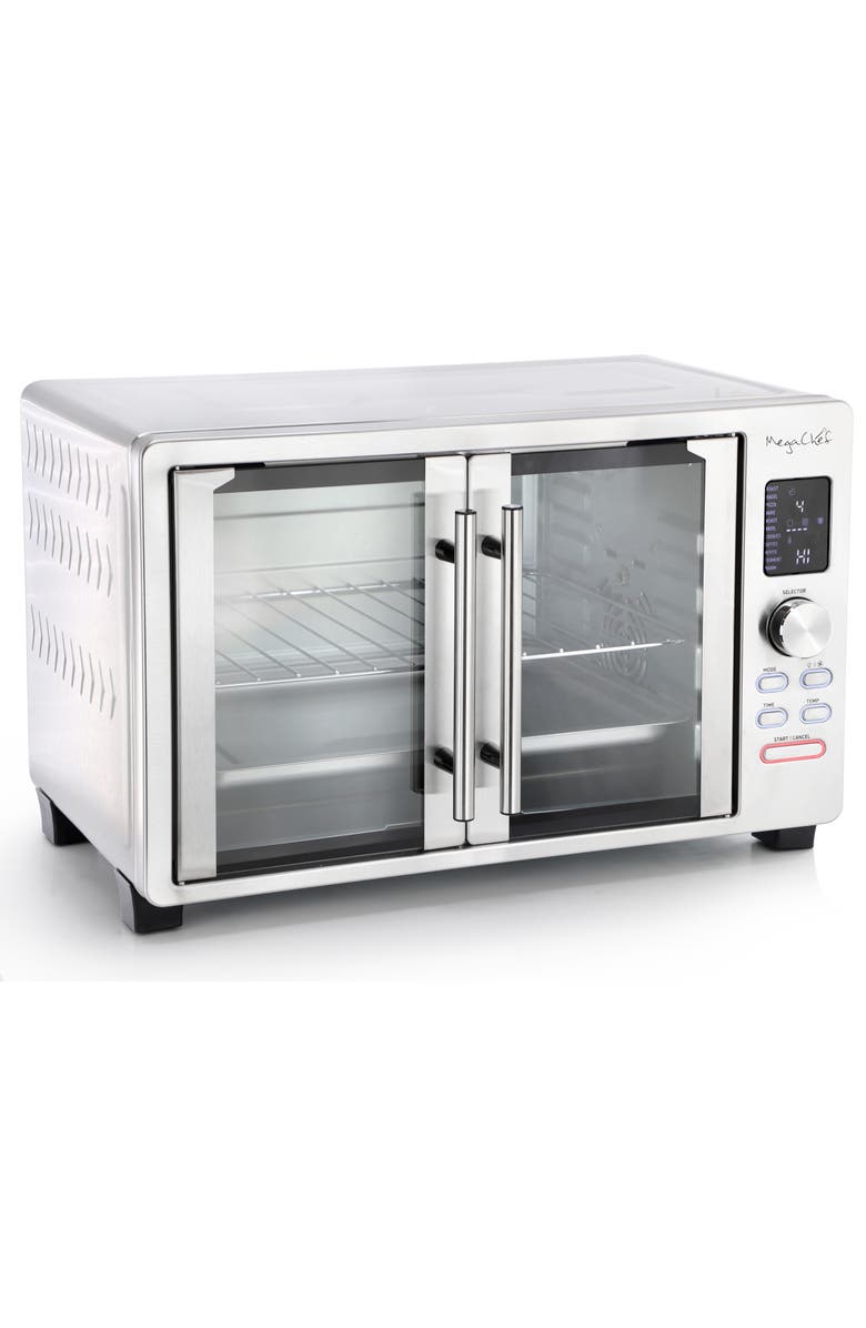 Megachef 31.7 Quart Digital French Door Multi-Function Electric Convection Toaster Oven with Rotisserie Set, Alternate, color, Grey