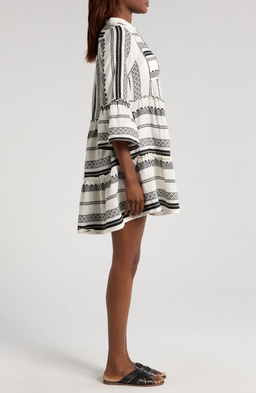 Elan Cotton Cover-up Babydoll Minidress In Multi