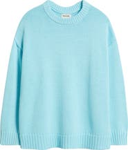 Open Edit Oversize Crewneck Cotton Sweater