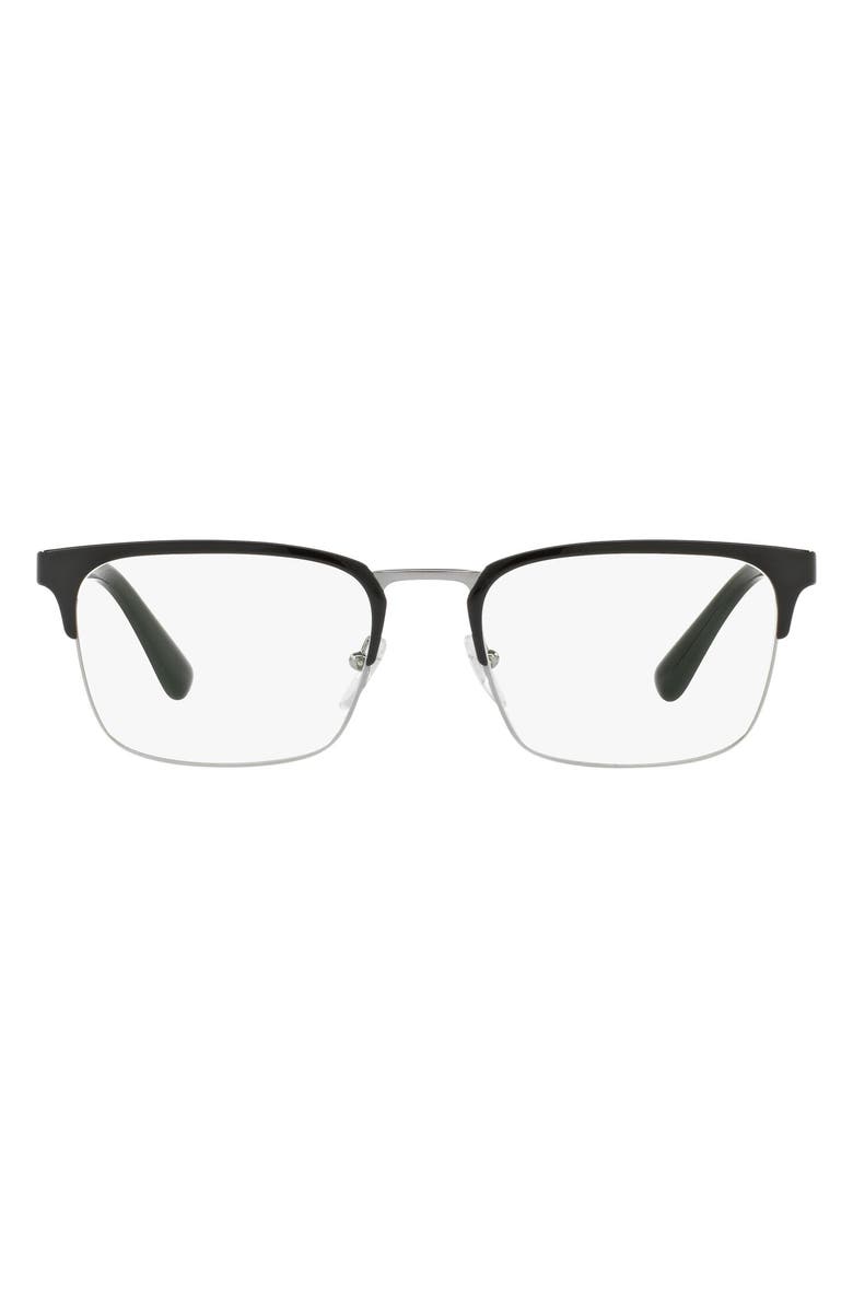 Prada 55m Rectangle Optical Glasses, Main, color, 