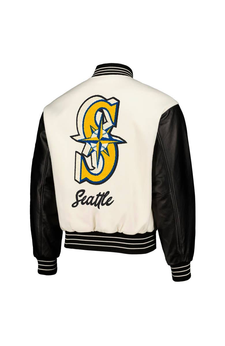PLEASURES Men's PLEASURES White Seattle Mariners Full-Snap Varsity Jacket, Alternate, color, 