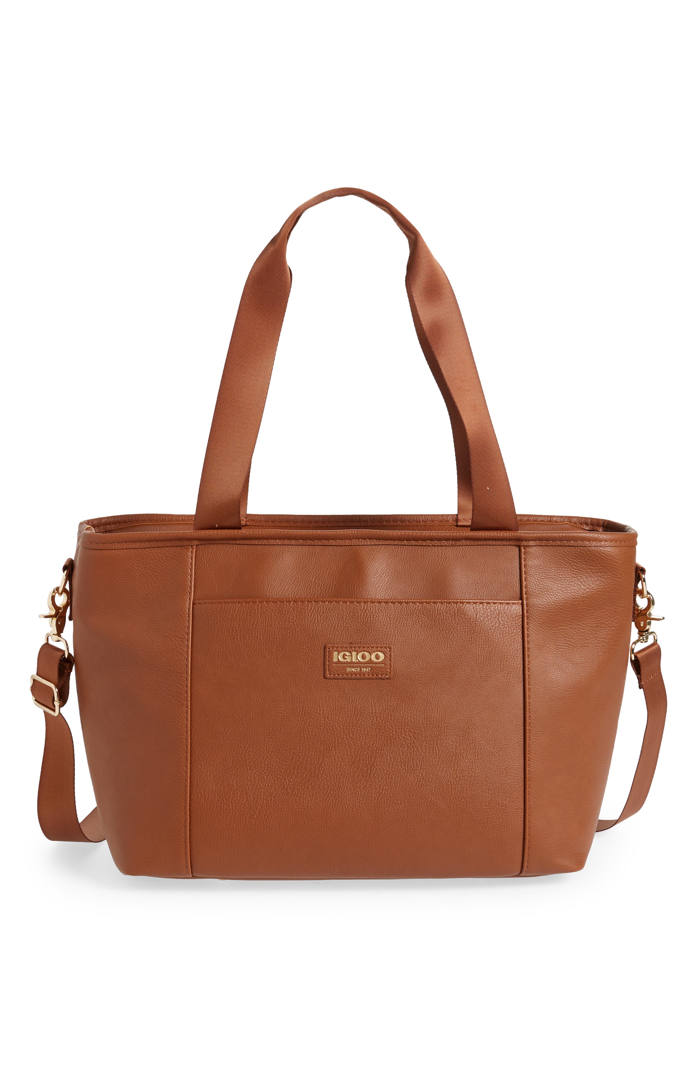 Luxe Insulated Cooler Tote, Main, color, COGNAC