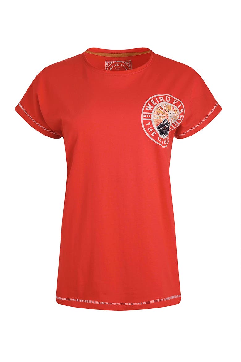 Sunset Summit Back Print Graphic T-Shirt, Alternate, color, Tango Red