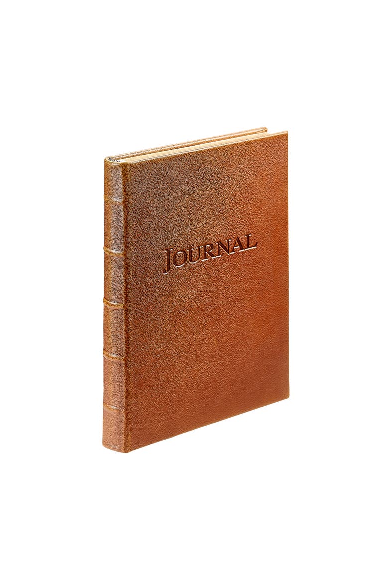 9"  Leather Hardcover Journal, Alternate, color, Cognac