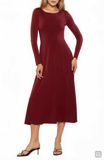 Harlow Long Sleeve Fit & Flare Midi Dress
