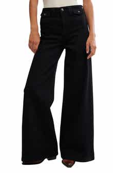 Free People Kellee High Waist Stretch Denim Palazzo Jeans