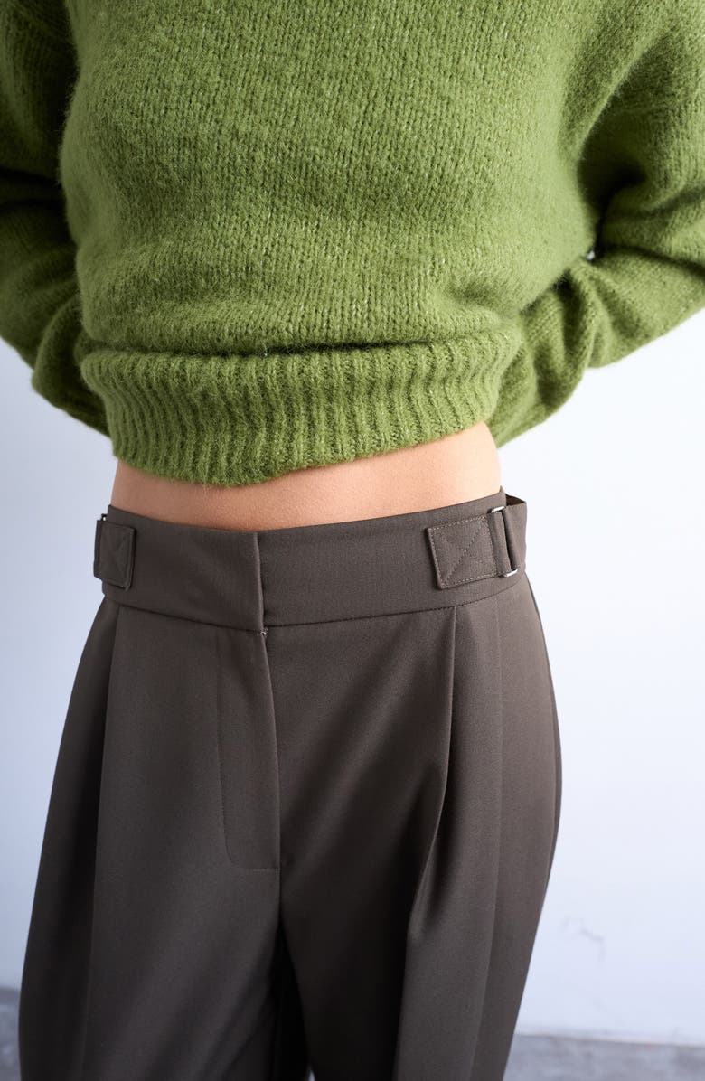 Topshop Slouchy Wide Leg Trousers, Alternate, color, Medium Green