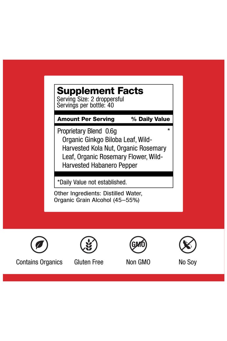 Brain Formula Supplement for Clear Thinking, Focus, Healthy Eyesight and Hearing Support, Plant-Based Ingredients, Gluten-Free, Alternate, color, Brown