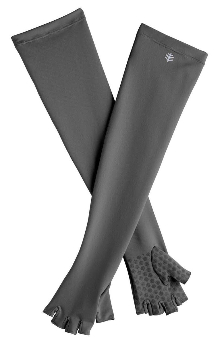 Coolibar Long Fingerless UV Sun Gloves - UPF 50+ Sun Protection - Perpetua, Main, color, Charcoal