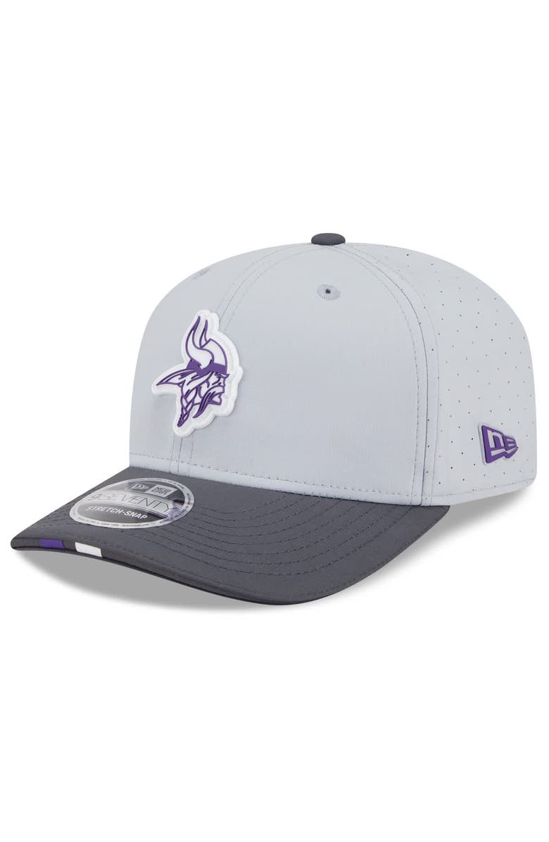 New Era Men's New Era  Gray/Graphite Minnesota Vikings 2025 NFL Training Camp 9SEVENTY Adjustable Hat, Main, color, 