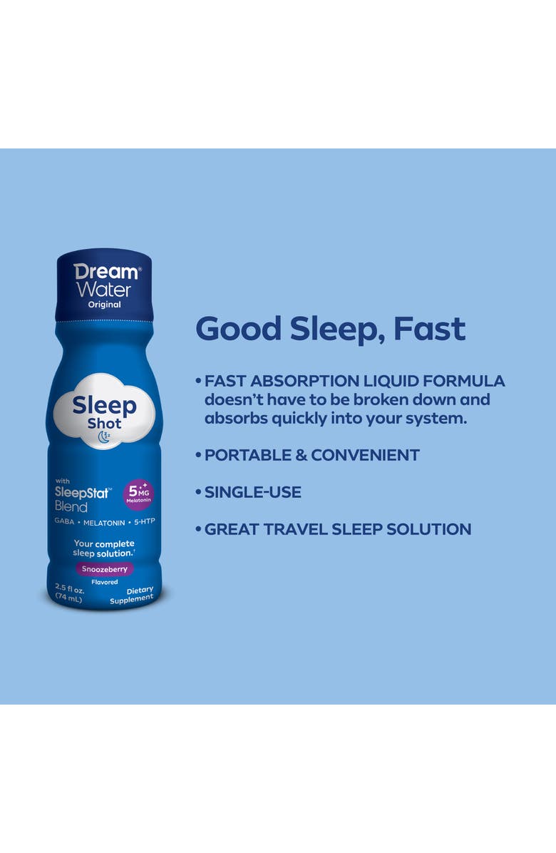 Dream Water Sleep Aid Supplement Drink; Melatonin 5Mg, Gaba, 5Htp;  Zero Sugar, Alternate, color, Multicolored