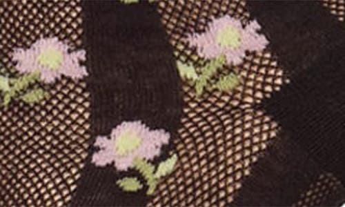Memoi Floral Assorted 2-pack Ankle Socks In Black-beige