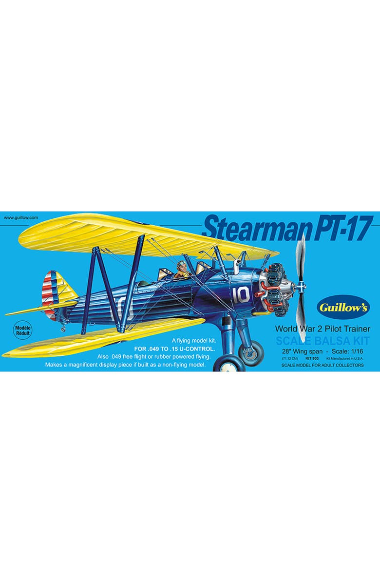 Guillow's Stearman Pt17 Model Kit, Navy, Small, Main, color, Multicolored