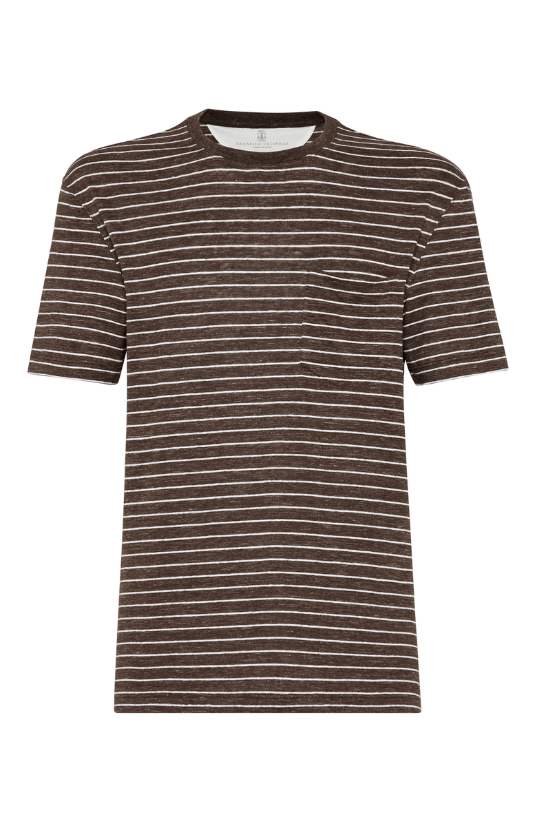 Brunello Cucinelli Striped jersey T-shirt, Main, color, 