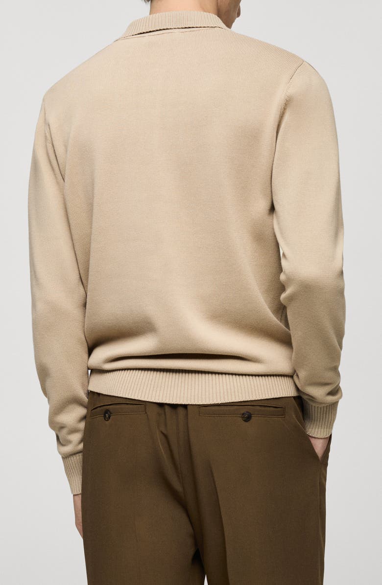 MANGO Long Sleeve Fine Knit Polo Sweater, Alternate, color,