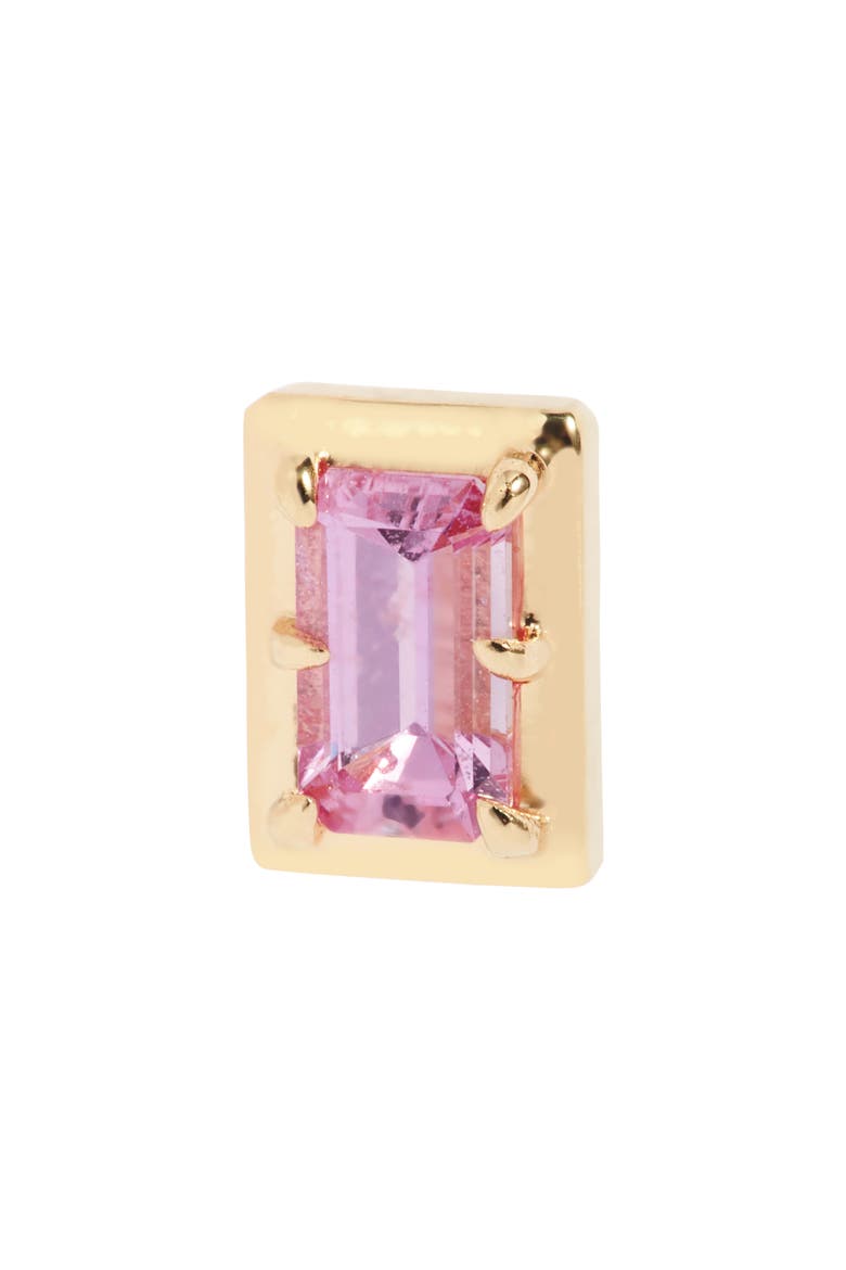 Classique Carré Semiprecious Baguette Stud Earrings, Alternate, color, PINK