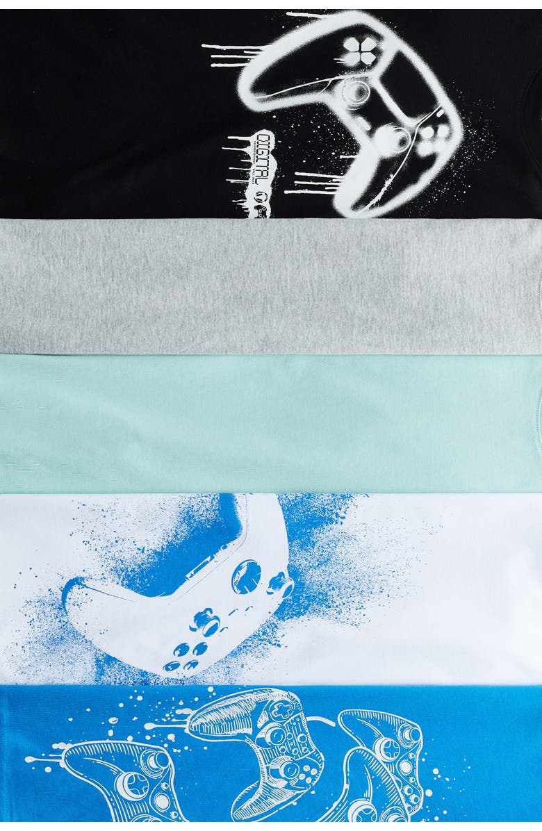 H&M 5-pack cotton t-shirts, Alternate, color, 