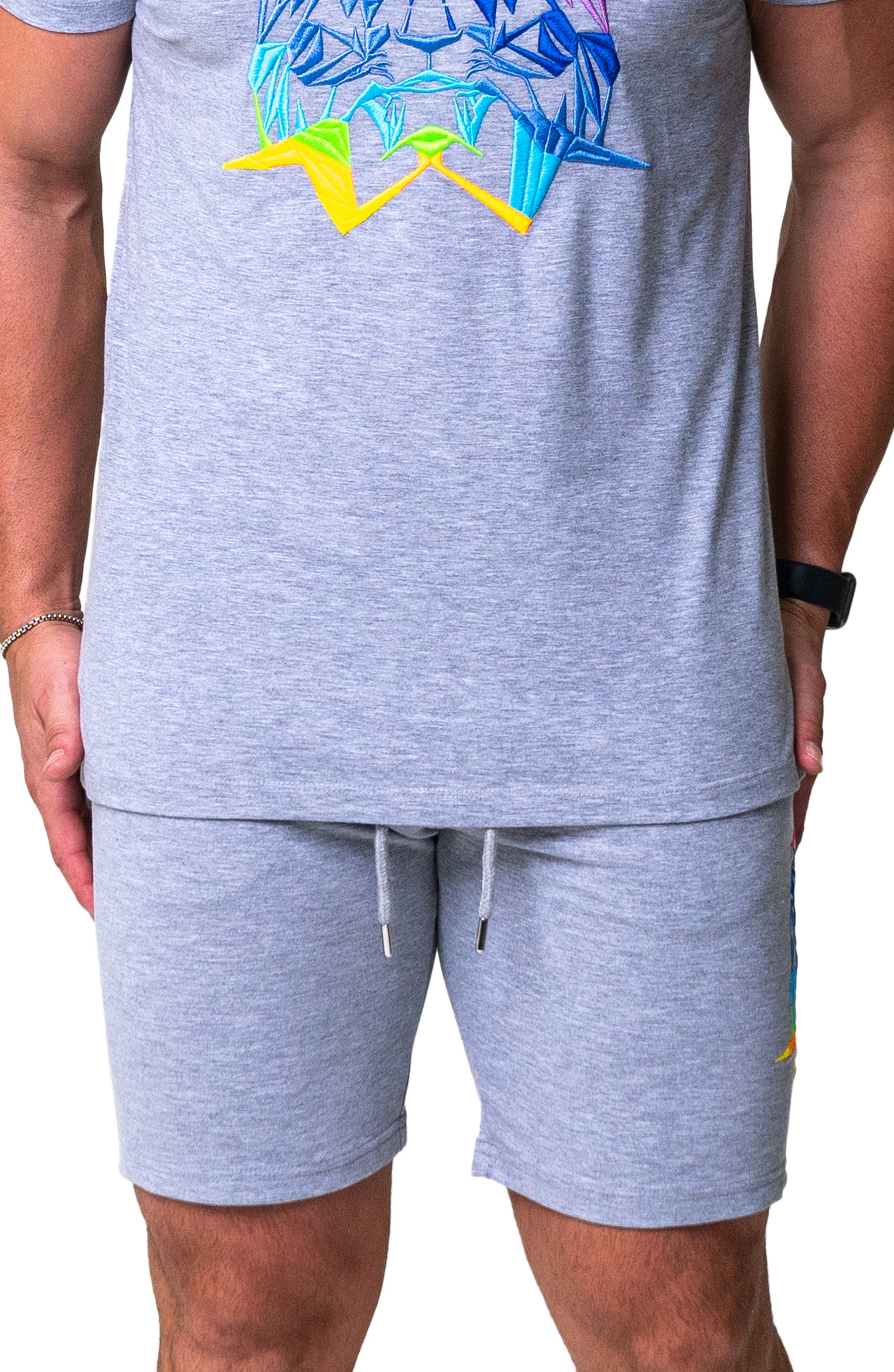 Maceoo Neon Graphic Drawstring Shorts