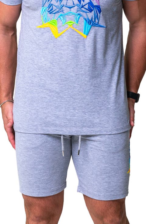 Neon Graphic Drawstring Shorts