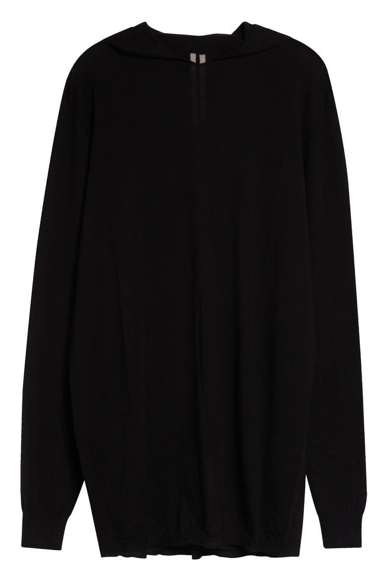 Oversize Hooded Wool Sweater, Main, color, BLACK