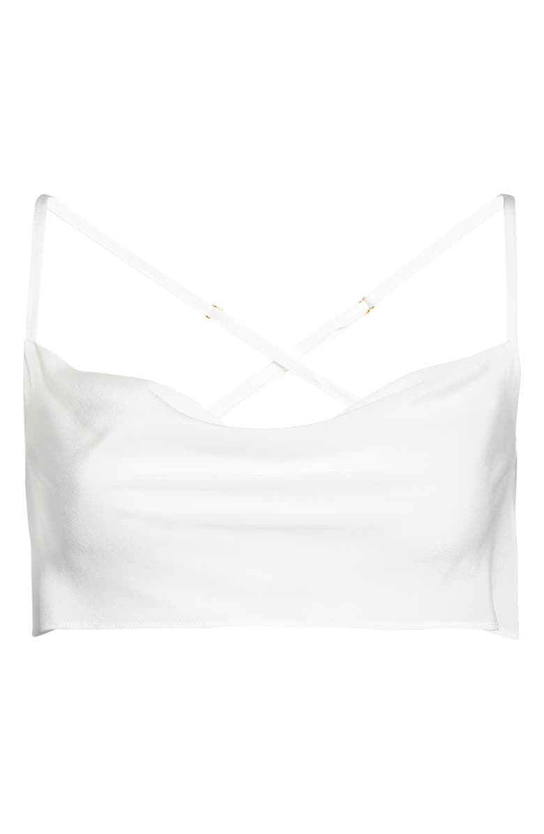 SUZY BLACK Tab Cropped Silk Camisole, Alternate, color, 
