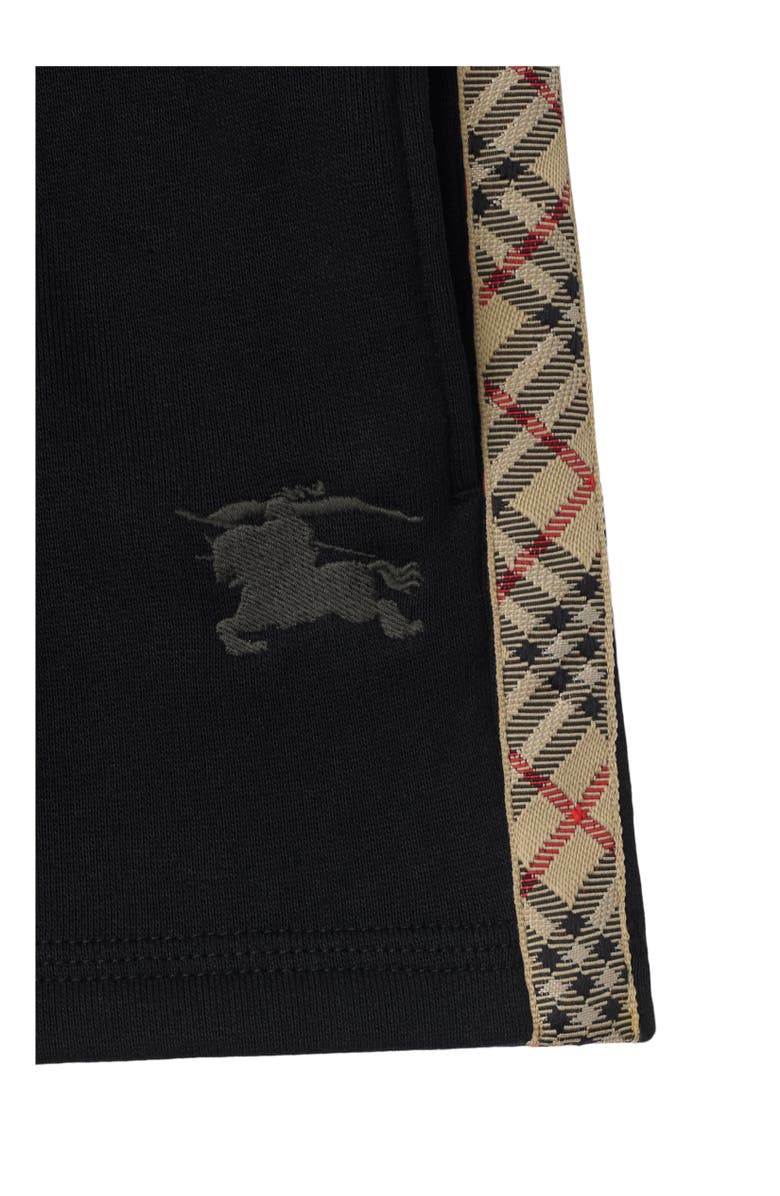 Burberry Check Trim Cotton Shorts, Alternate, color, Black