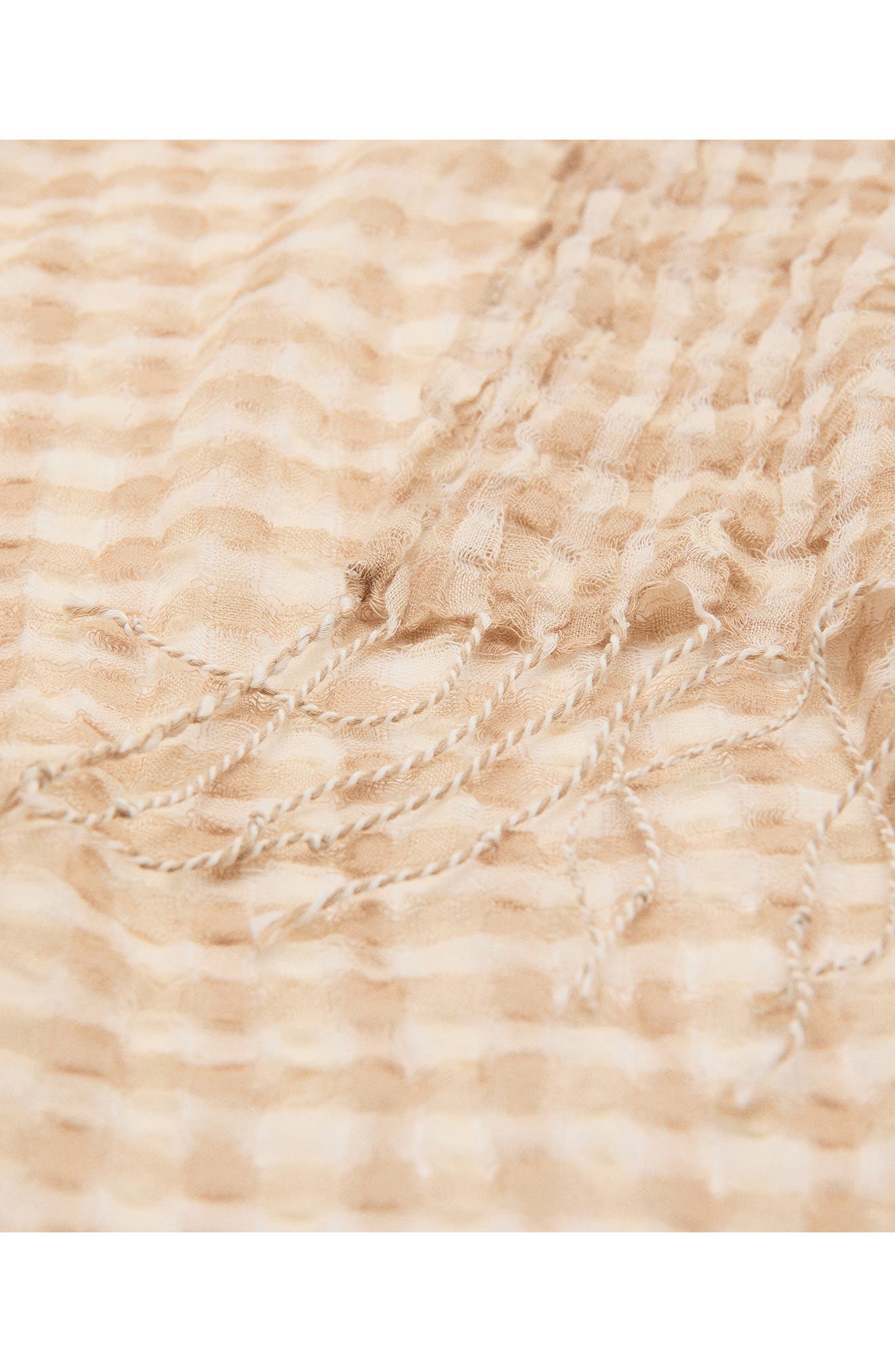 MANGO Fringe Trim Cotton Gauze Scarf (Women) | Nordstromrack