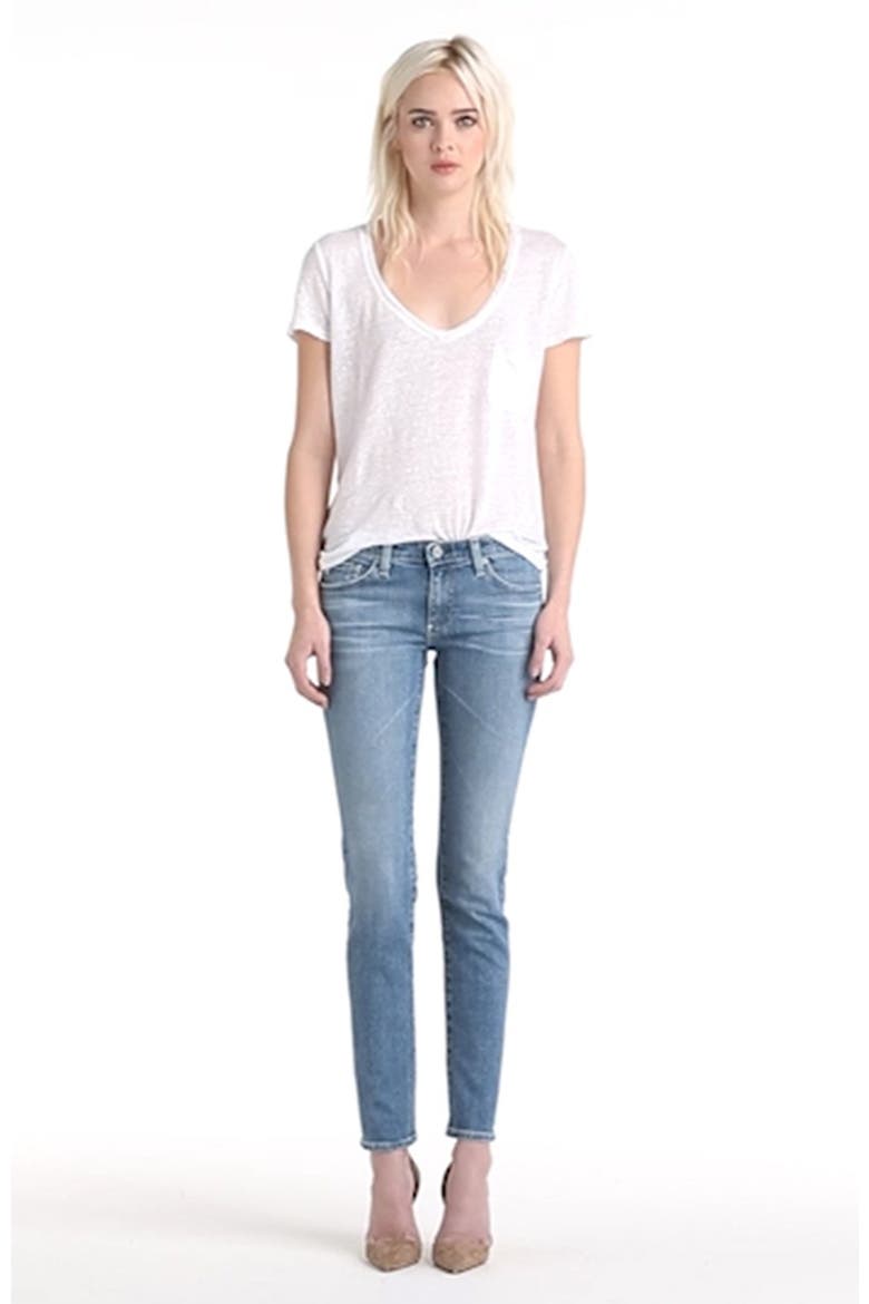 Jeans 'The Stilt' Cigarette Leg Stretch Jeans, Alternate, color, 14 YR SAND