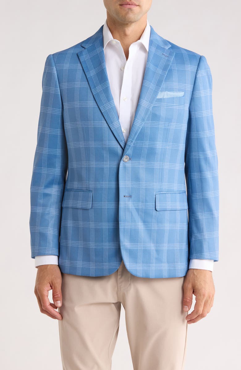 Duchamp Plaid Sport Coat, Main, color, Blue