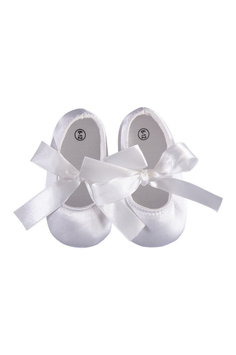 Smocked Inset Christening Gown, Bonnet & Booties Set, Alternate, color, WHITE