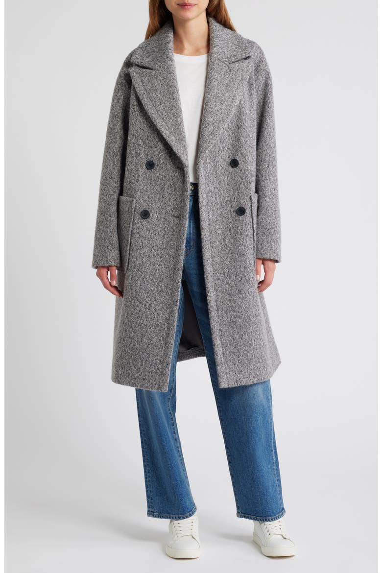 Bouclé Peacoat, Alternate, color, GREY
