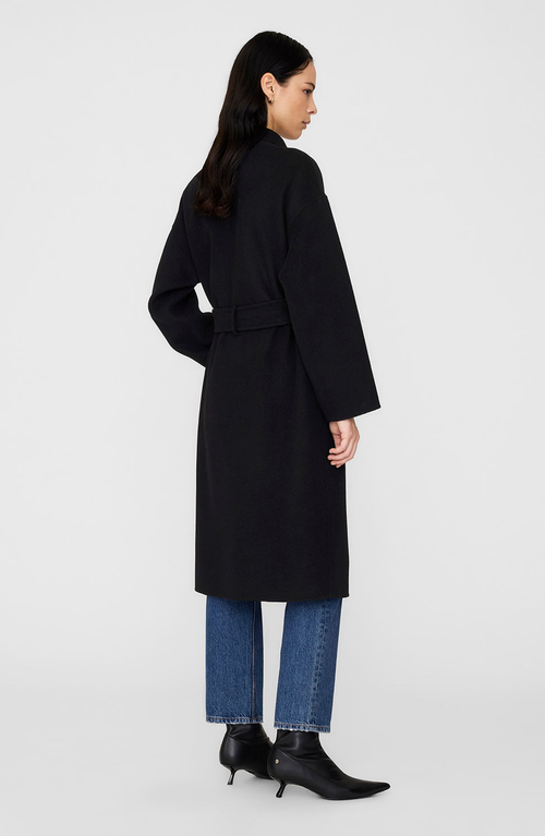 Anine Bing Dylan Cashmere Blend Coat In Black