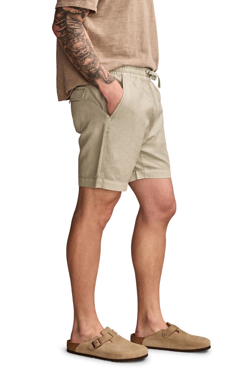 Lucky Brand 7-Inch Drawstring Waist Linen & Cotton Short, Alternate, color, Twill