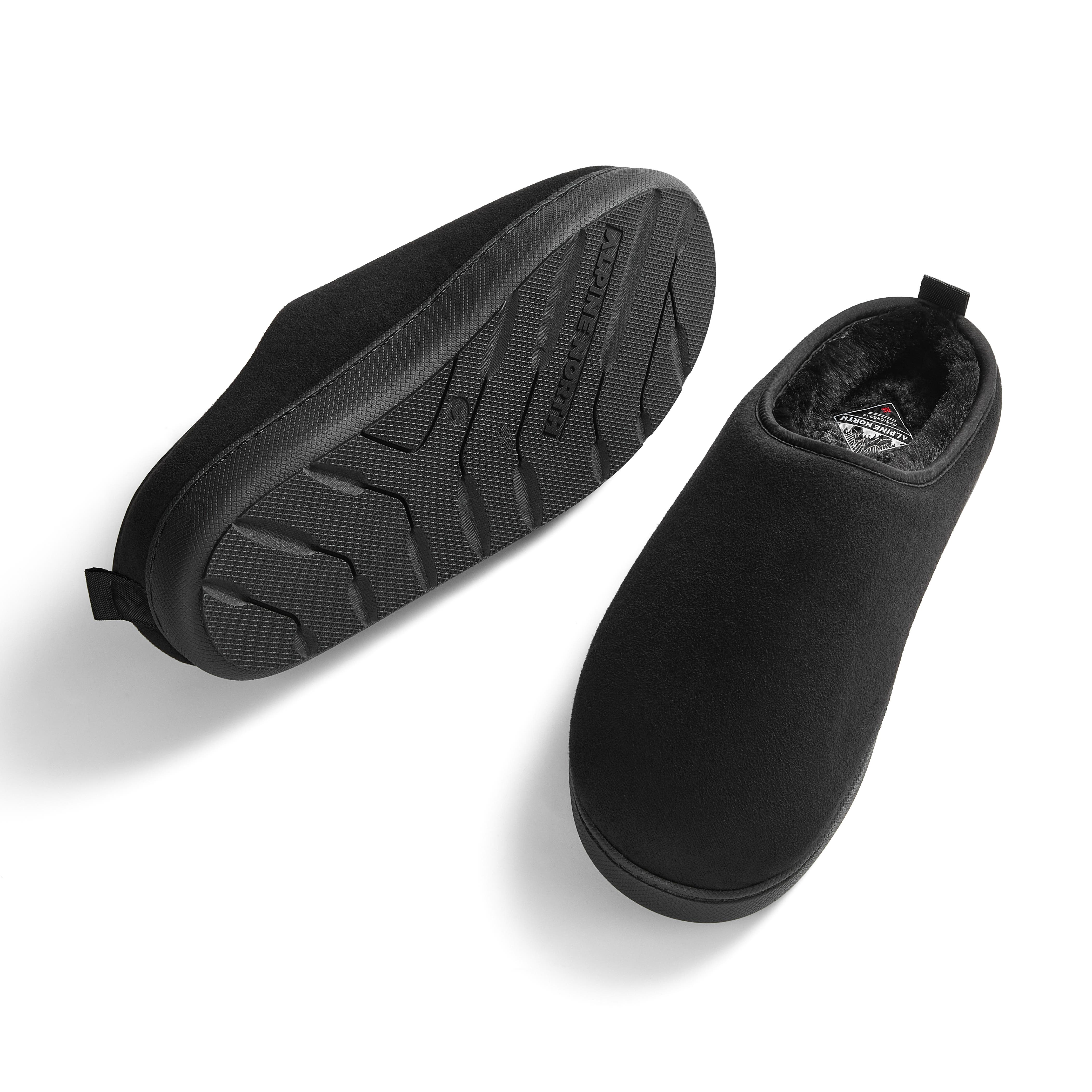 Canmore - Insulated Faux Suede Slippers, Alternate, color, BLACK