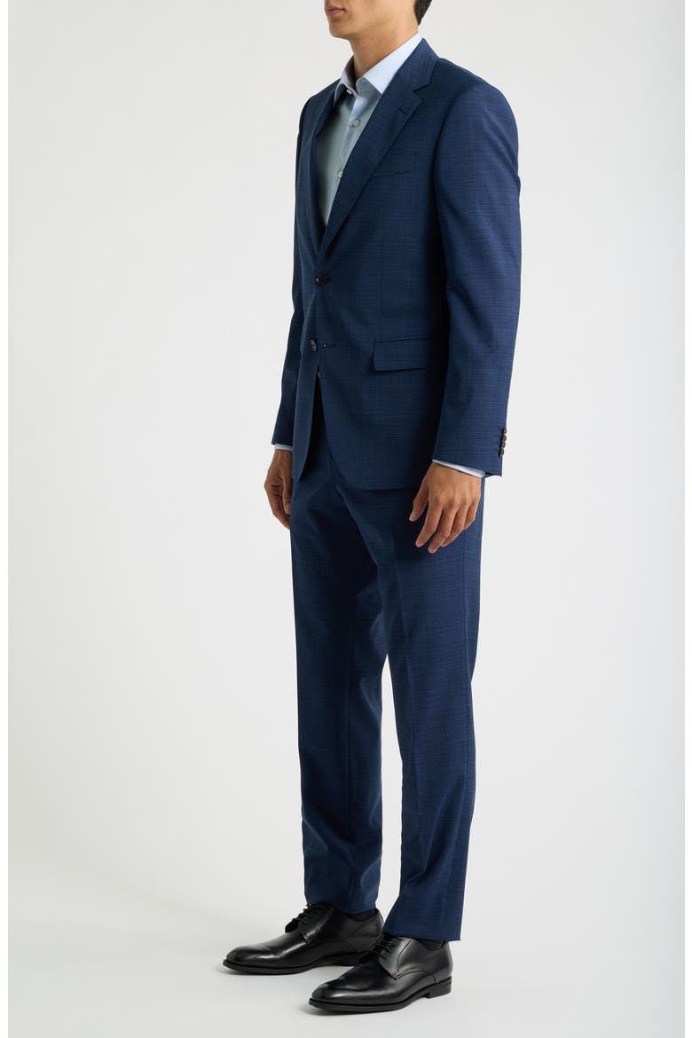 Huge Glen Plaid Wool Blend Suit, Alternate, color, DARK BLUE