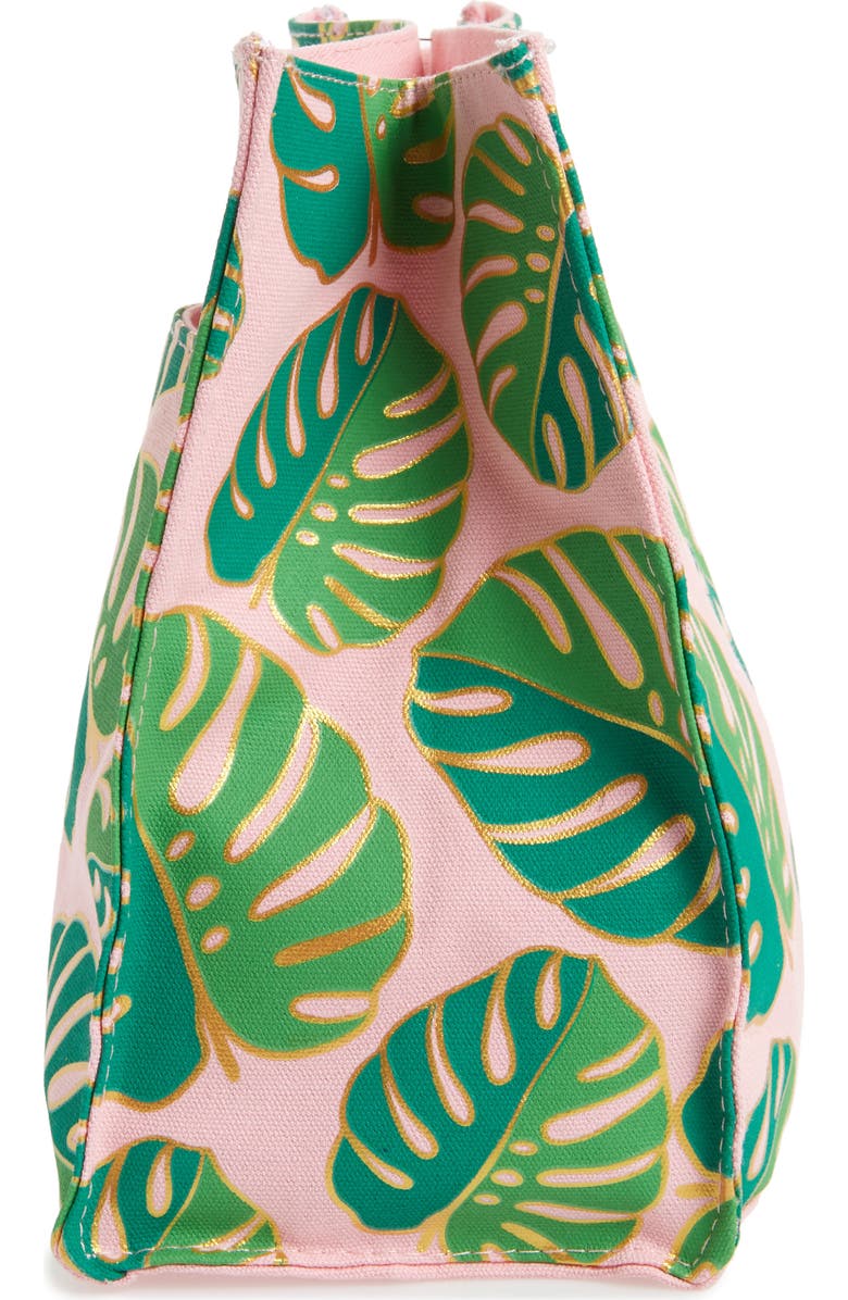 Slant Collections Monstera Print Canvas Tote, Alternate, color,