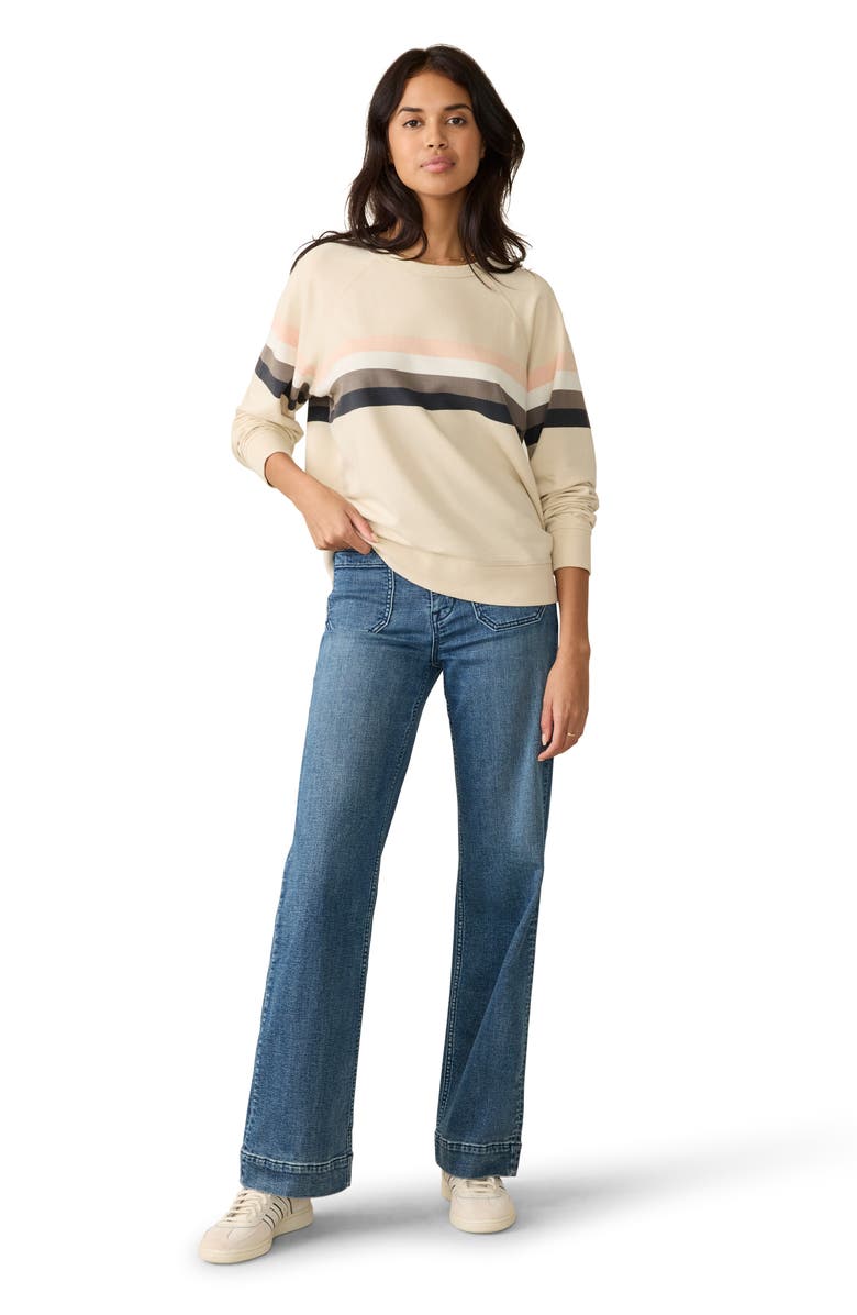 Faherty Chest Stripe Pima Cotton Blend Sweatshirt, Alternate, color, 