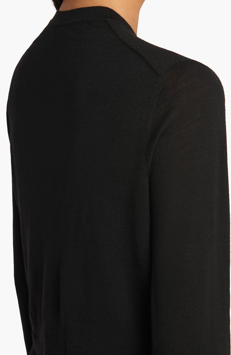 Khaite Brieta Merino Wool Blend Cardigan, Alternate, color, Black