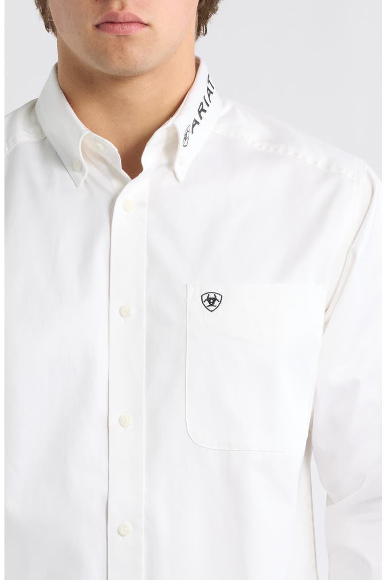 Team Logo Twill Performance Shirt, Alternate, color, WHITE/ BLACK