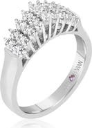 SUZY LEVIAN Sterling Silver White Cubic Zirconia 3-Row Ring