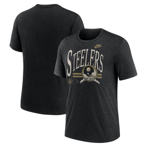 Men's Nike Heather Black Pittsburgh Steelers Rewind Tri-Blend T-Shirt