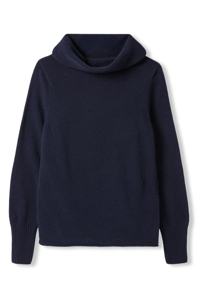 British Supersoft Slouchy Cowl Neck, Alternate, color, Dark Navy