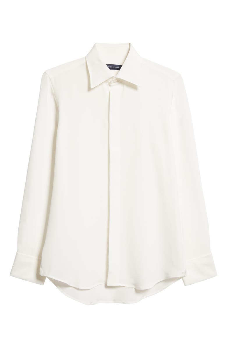 Thom Sweeney Lecce Silk Dress Shirt, Alternate, color, White