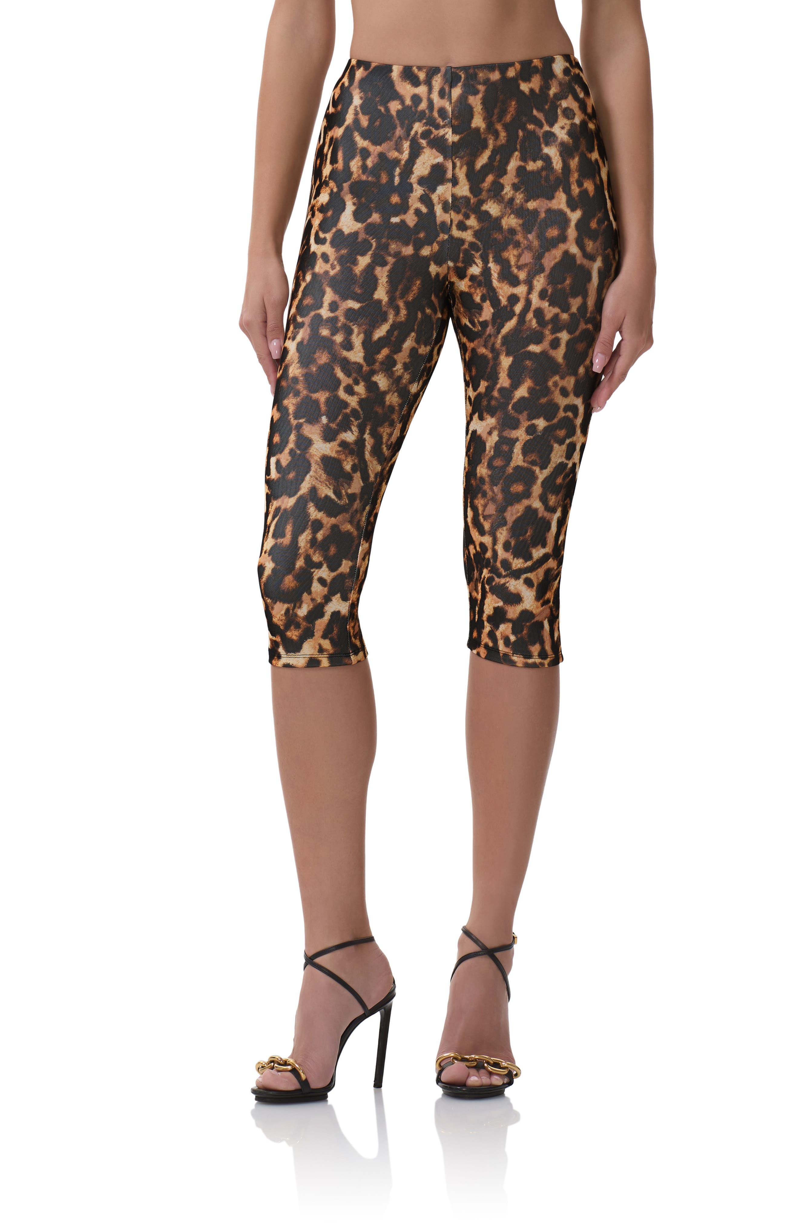 Afrm Gianna Leopard Print Crop Leggings