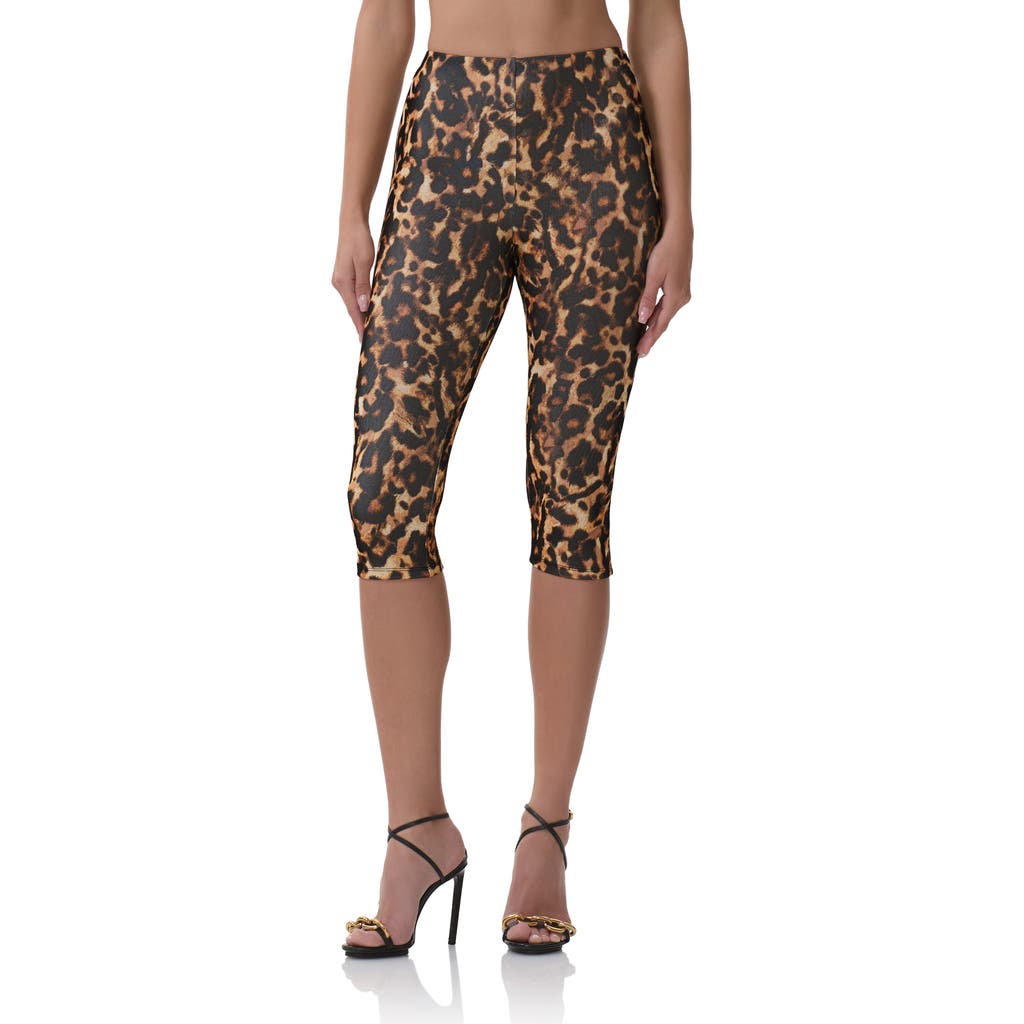Afrm Gianna Leopard Print Crop Leggings