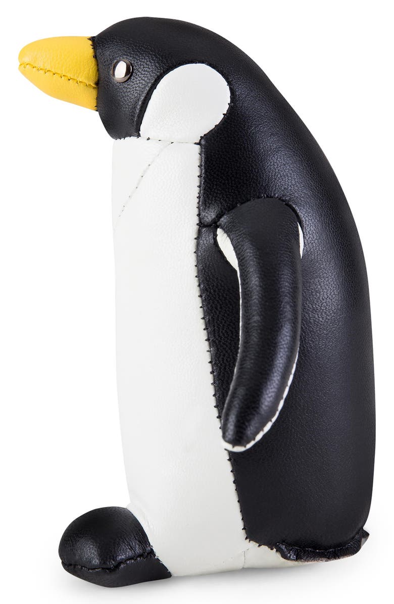 Zuny Penguin Faux Leather Paperweight, Alternate, color, Black White