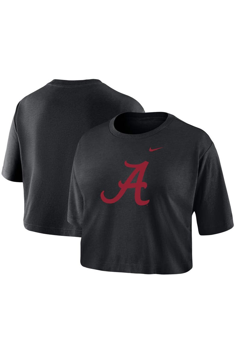 Women's Nike Black Alabama Crimson Tide Cropped Performance T-Shirt, Main, color, Black
