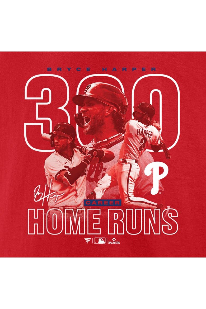 Men's Fanatics Branded Bryce Harper Red Philadelphia Phillies 300th Career Home Run T-Shirt, Alternate, color, Red