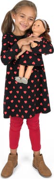 Leveret Girls Cotton Dress with Matching Doll Dress, Printed Design