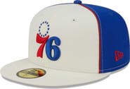 New Era Men's New Era Cream Philadelphia 76ers Piped Pop Panel 59FIFTY Fitted Hat